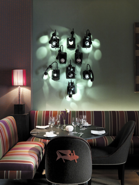 Bakelite telephone lights in the Crosby Bar