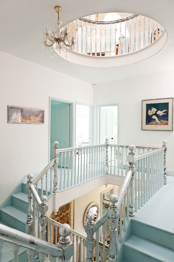 upstairs